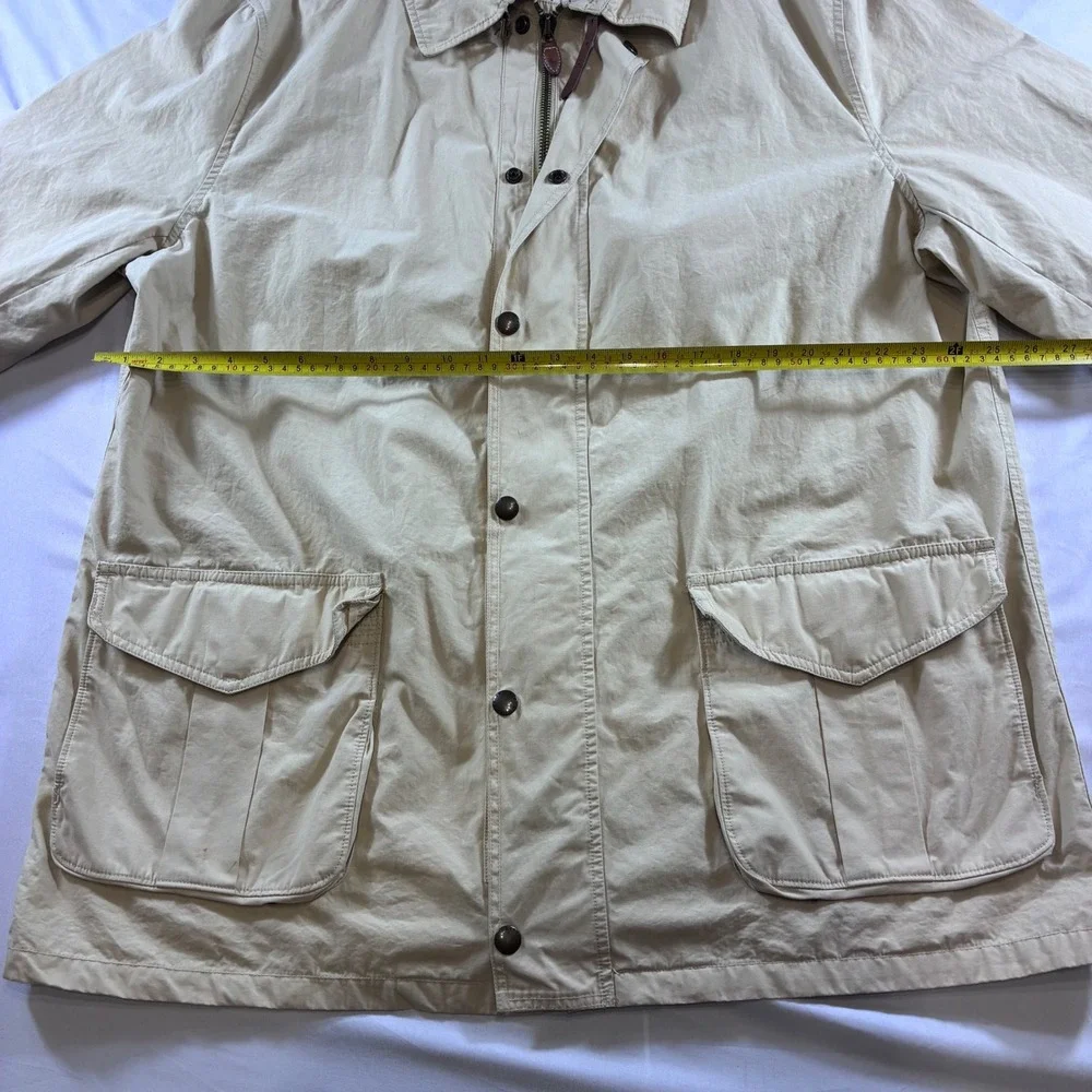 VTG Polo Ralph Lauren Tan Cotton Field Jacket XXL Plaid Lined Utility Chore Coat